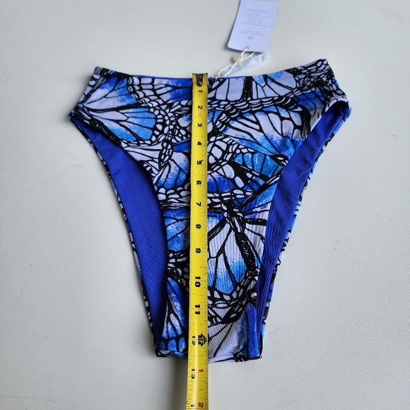 NWT Toluca Swim 2 Pc Angelica Blue Butterfly Bikini Top Bottoms High Waist Sz S - Picture 13 of 16
